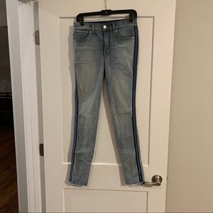 Express high rise legging jean, denim stripe